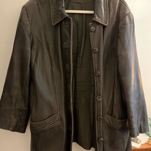 Jones New York Dark Brown Leather Jacket